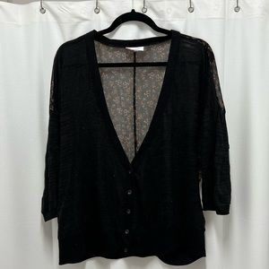NWOT black shrug cardigan with floral back